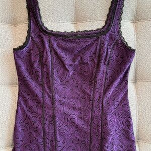 White House Black Market Purple Lace Top